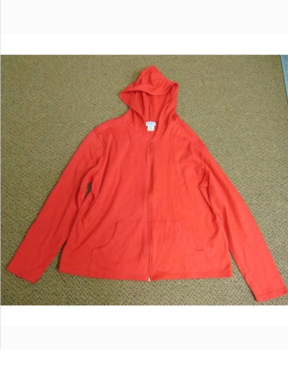 GW Sport Hoodie Jacket Womens 1X Plus Red Up Long Sleeve Zip Up Hooded